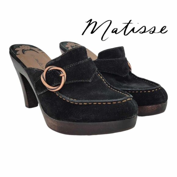 Matisse Mary Jane Buckled Clog Sz 8.5M - Black and Bronze - Picture 1 of 8